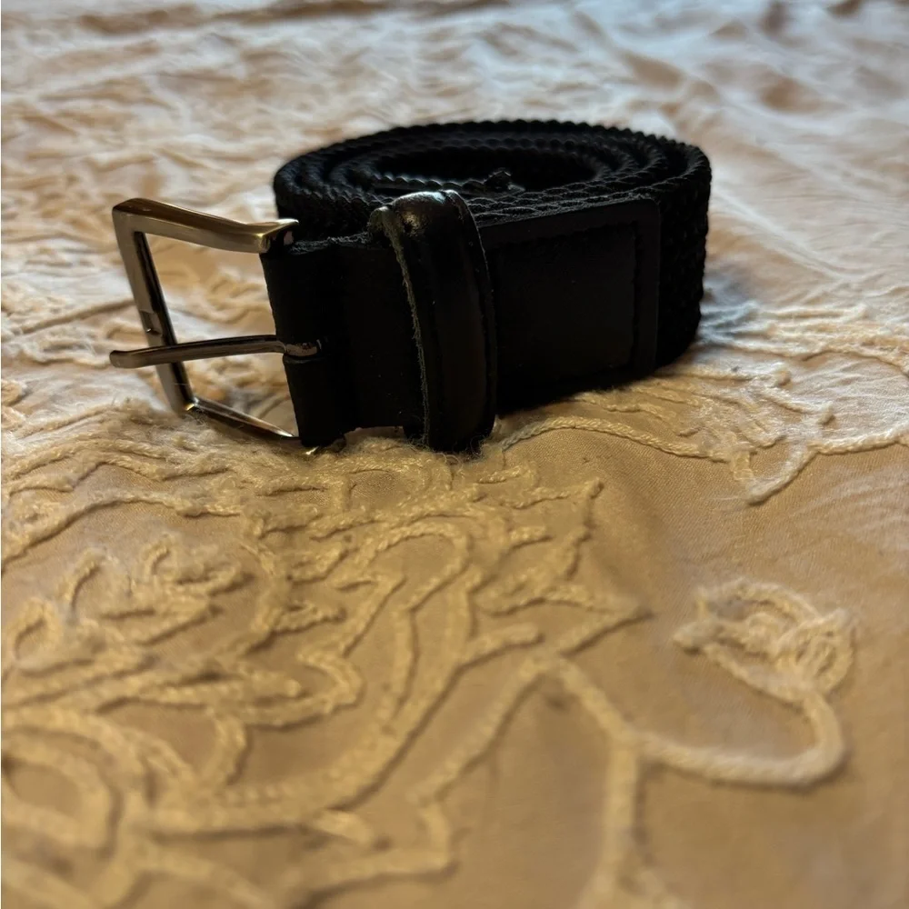 Men's Black Leather Strap Bag
